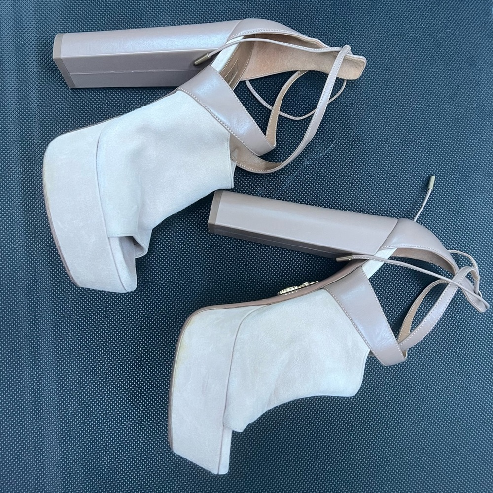 🔴🆑Authentic AQUAZZURA Kayla Platoteau Sued $ Leather. Shoes 🆑🔴 - Picture 11 of 11
